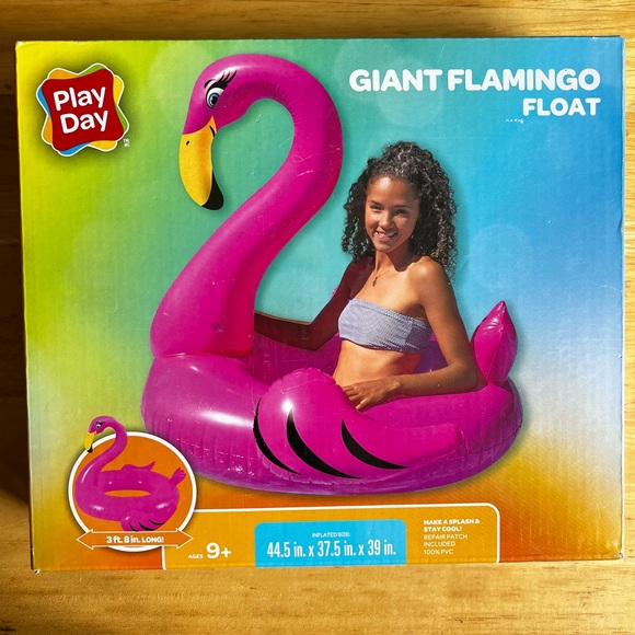 Inflatable Toy for Beach or Pool Large Pink flamingo for kids or adults age 9 + - Picture 1 of 6